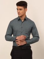 Thumbnail for Jainish Men's Grey Classic Printed Formal Shirt - Distacart