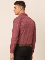 Thumbnail for Jainish Men's Maroon Classic Printed Formal Shirt - Distacart