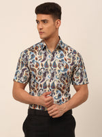 Thumbnail for Jainish Men's Cotton Printed Formal Shirts - Multi - Distacart