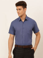 Thumbnail for Jainish Men's Cotton Solid Formal Shirt - Blue - Distacart