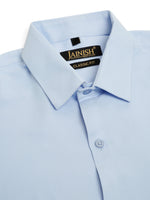 Thumbnail for Jainish Men's Cotton Solid Formal Shirt - Firozi - Distacart