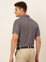 Thumbnail for Jainish Men's Cotton Solid Formal Shirt - Grey - Distacart
