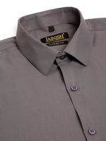 Thumbnail for Jainish Men's Cotton Solid Formal Shirt - Grey - Distacart