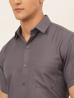 Thumbnail for Jainish Men's Cotton Solid Formal Shirt - Grey - Distacart