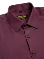 Thumbnail for Jainish Men's Cotton Solid Formal Shirt - Wine - Distacart
