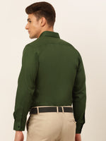 Thumbnail for Jainish Men's Cotton Solid Formal Shirt - Olive - Distacart