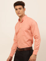 Thumbnail for Jainish Men's Cotton Solid Formal Shirt - Peach - Distacart