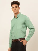 Thumbnail for Jainish Men's Cotton Solid Formal Shirt - Pista - Distacart