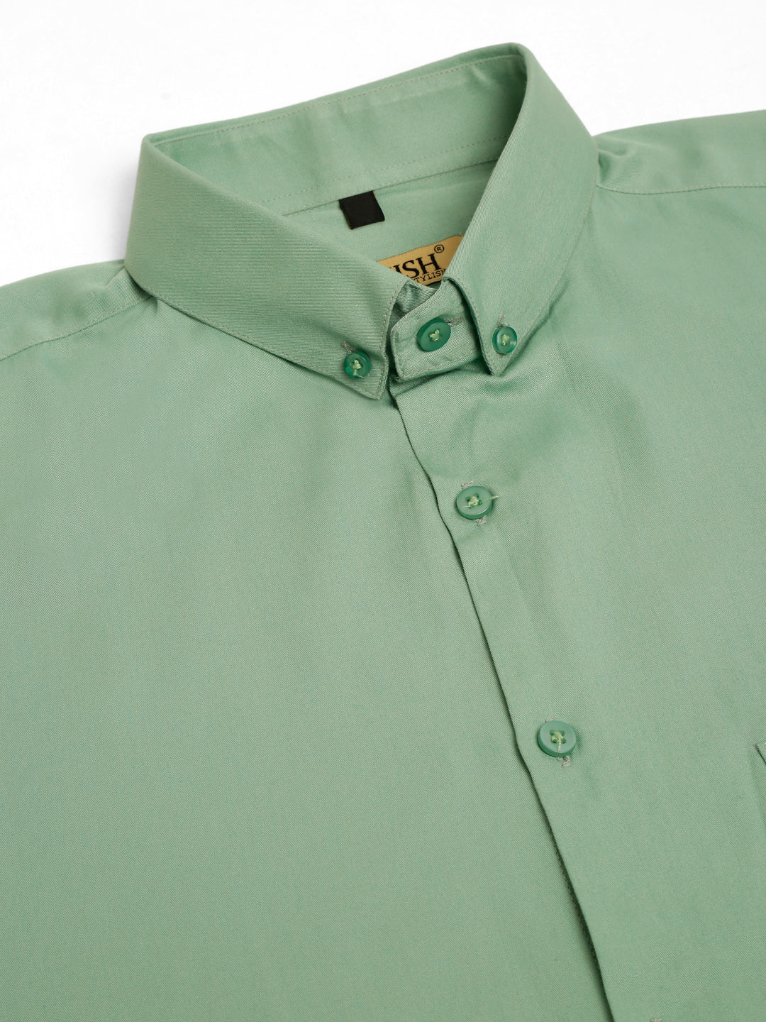 Jainish Men's Cotton Solid Formal Shirt - Pista - Distacart