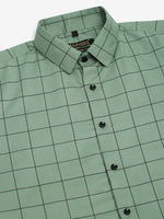 Thumbnail for Jainish Men's Cotton Half Sleeve Checked Formal Shirts - Pista - Distacart