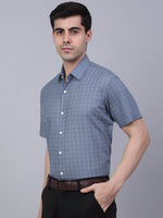 Thumbnail for Jainish Men's Cotton Half Sleeve Printed Formal Shirts - Grey - Distacart