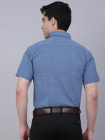 Thumbnail for Jainish Men's Cotton Half Sleeve Printed Formal Shirts - Blue - Distacart