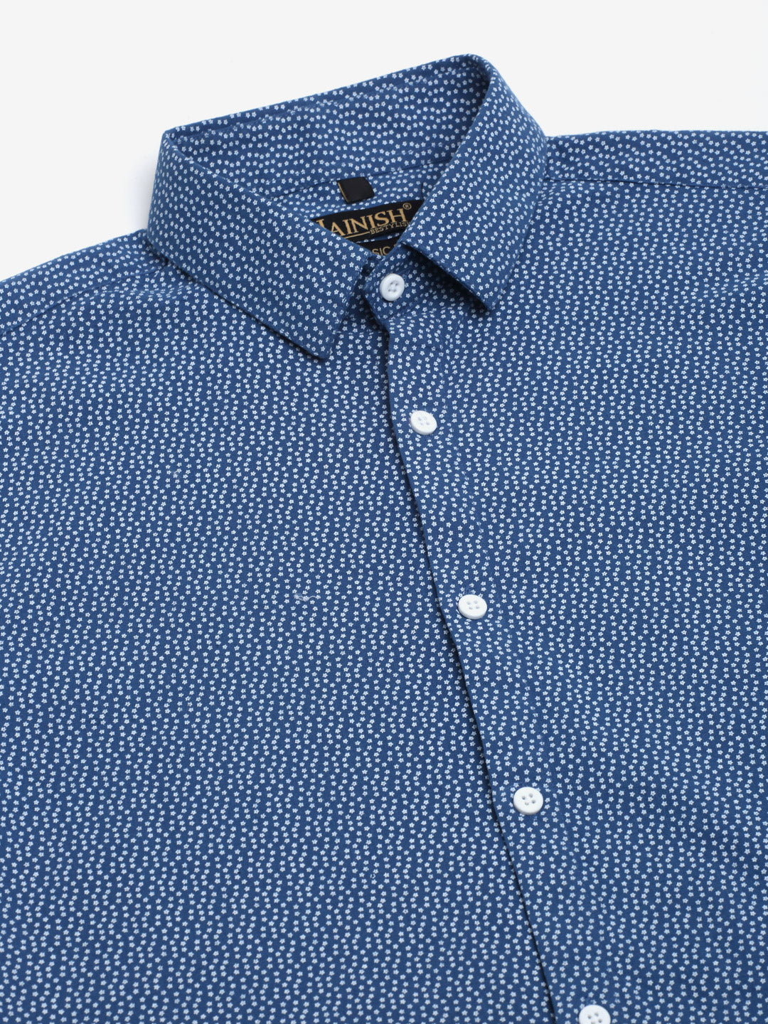 Jainish Men's Cotton Half Sleeve Printed Formal Shirts - Blue - Distacart