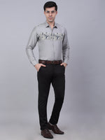 Thumbnail for Jainish Men's Cotton Lycra Printed Formal Shirts - Steel-Grey - Distacart