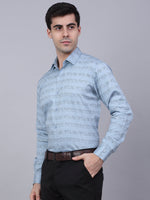Thumbnail for Jainish Men's Cotton Lycra Printed Formal Shirts - Sky Blue - Distacart