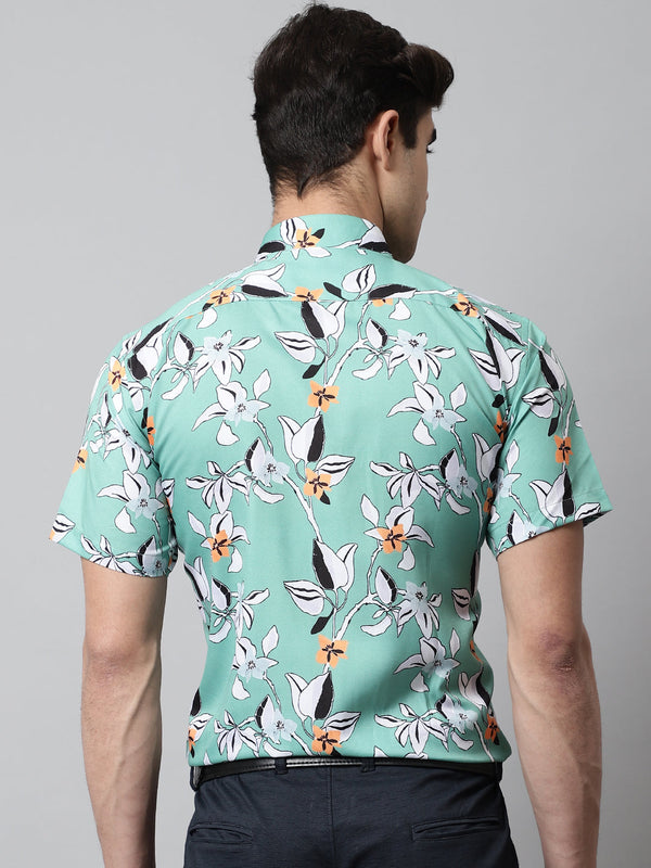Jainish Men's Green Classic Printed Formal Shirt - Distacart