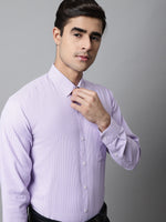 Thumbnail for Jainish Men's Purple Checks Pure Cotton Formal Shirt - Distacart