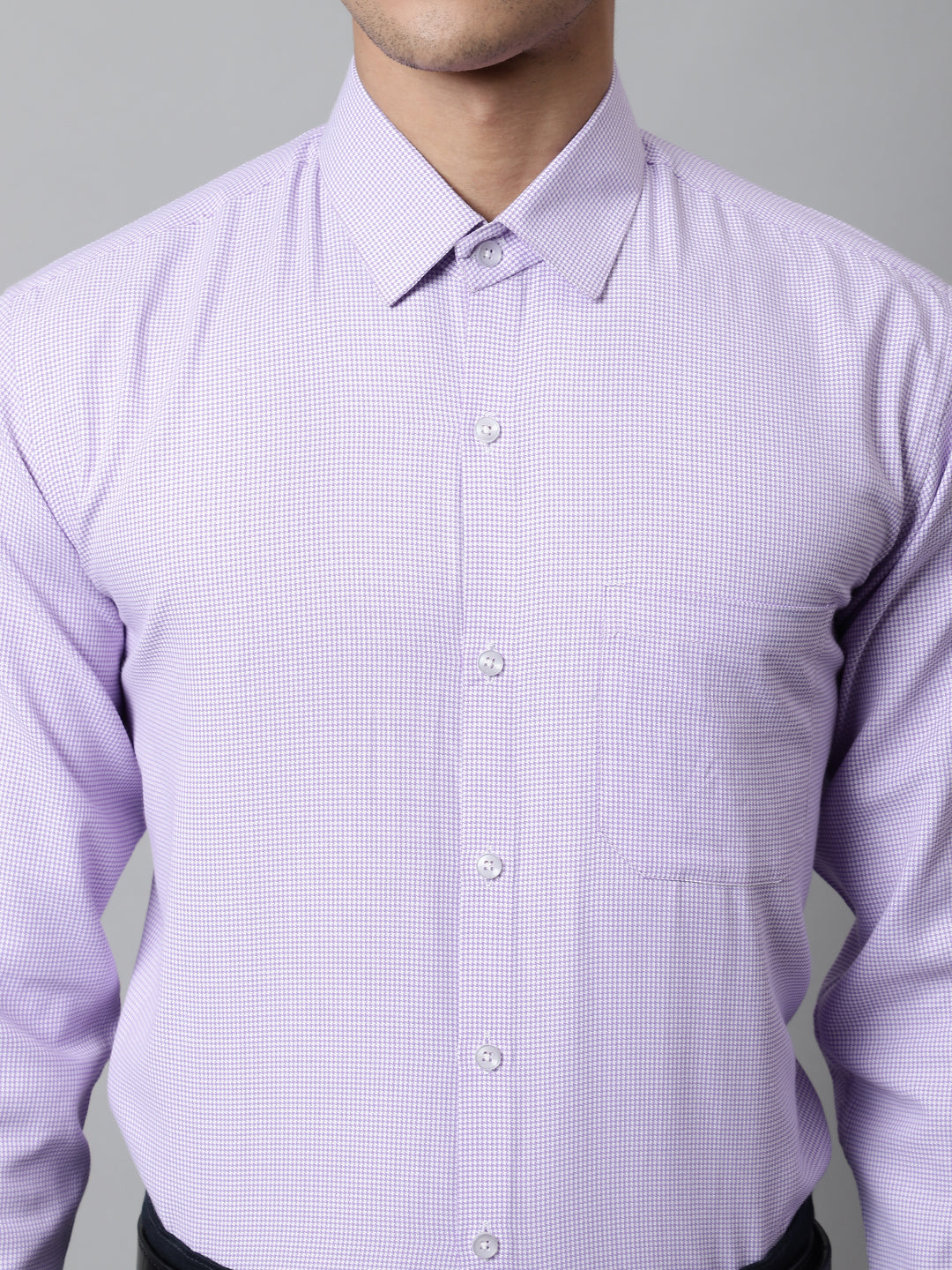 Jainish Men's Purple Checks Pure Cotton Formal Shirt - Distacart