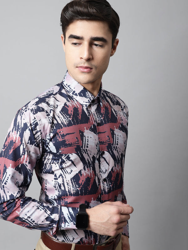Jainish Men's Grey Classic Printed Formal Shirt - Distacart
