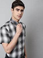 Thumbnail for Jainish Men's Black Checks Regular Fit Cotton Formal Shirt - Distacart