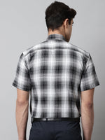 Thumbnail for Jainish Men's Black Checks Regular Fit Cotton Formal Shirt - Distacart