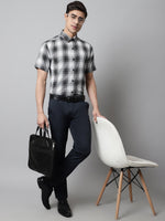 Thumbnail for Jainish Men's Black Checks Regular Fit Cotton Formal Shirt - Distacart