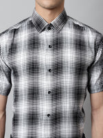Thumbnail for Jainish Men's Black Checks Regular Fit Cotton Formal Shirt - Distacart