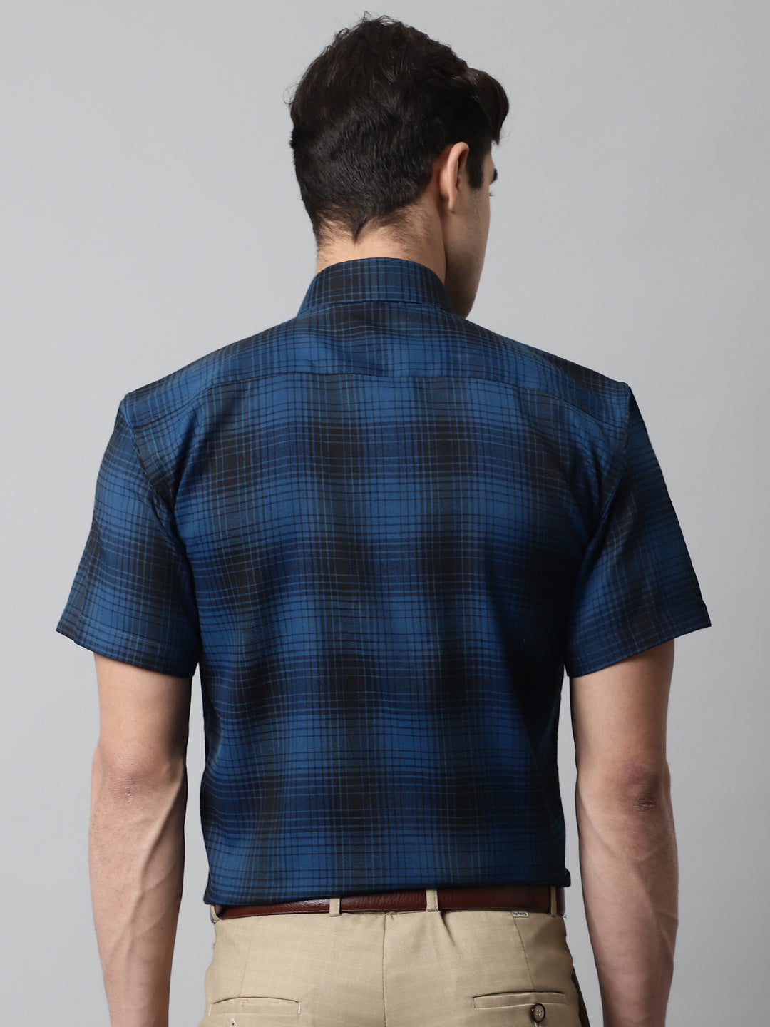 Jainish Men's Peacock Checks Regular Fit Cotton Formal Shirt - Distacart