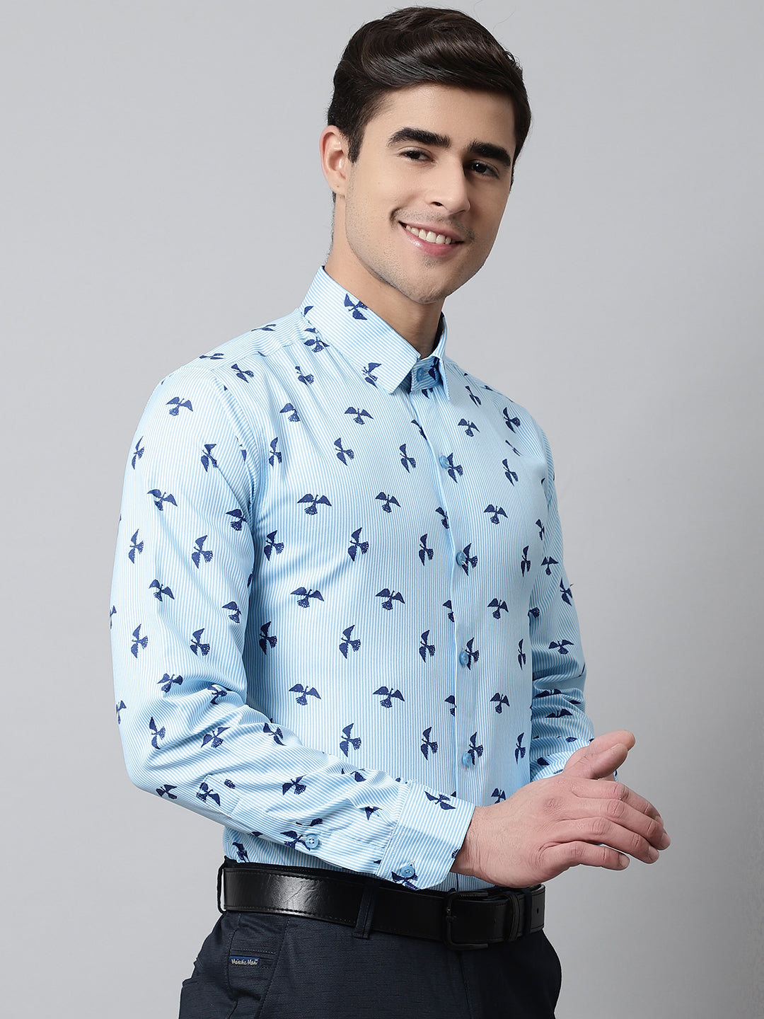 Jainish Men's Regular Fit Printed Pure Cotton Formal Shirt - Distacart