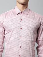 Thumbnail for Jainish Men's Coral Red Micro Ditsy Printed Pure Cotton Formal Shirt - Distacart