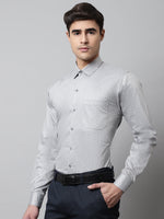 Thumbnail for Jainish Men's Grey Micro Ditsy Printed Pure Cotton Formal Shirt - Distacart