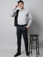 Thumbnail for Jainish Men's Grey Micro Ditsy Printed Pure Cotton Formal Shirt - Distacart