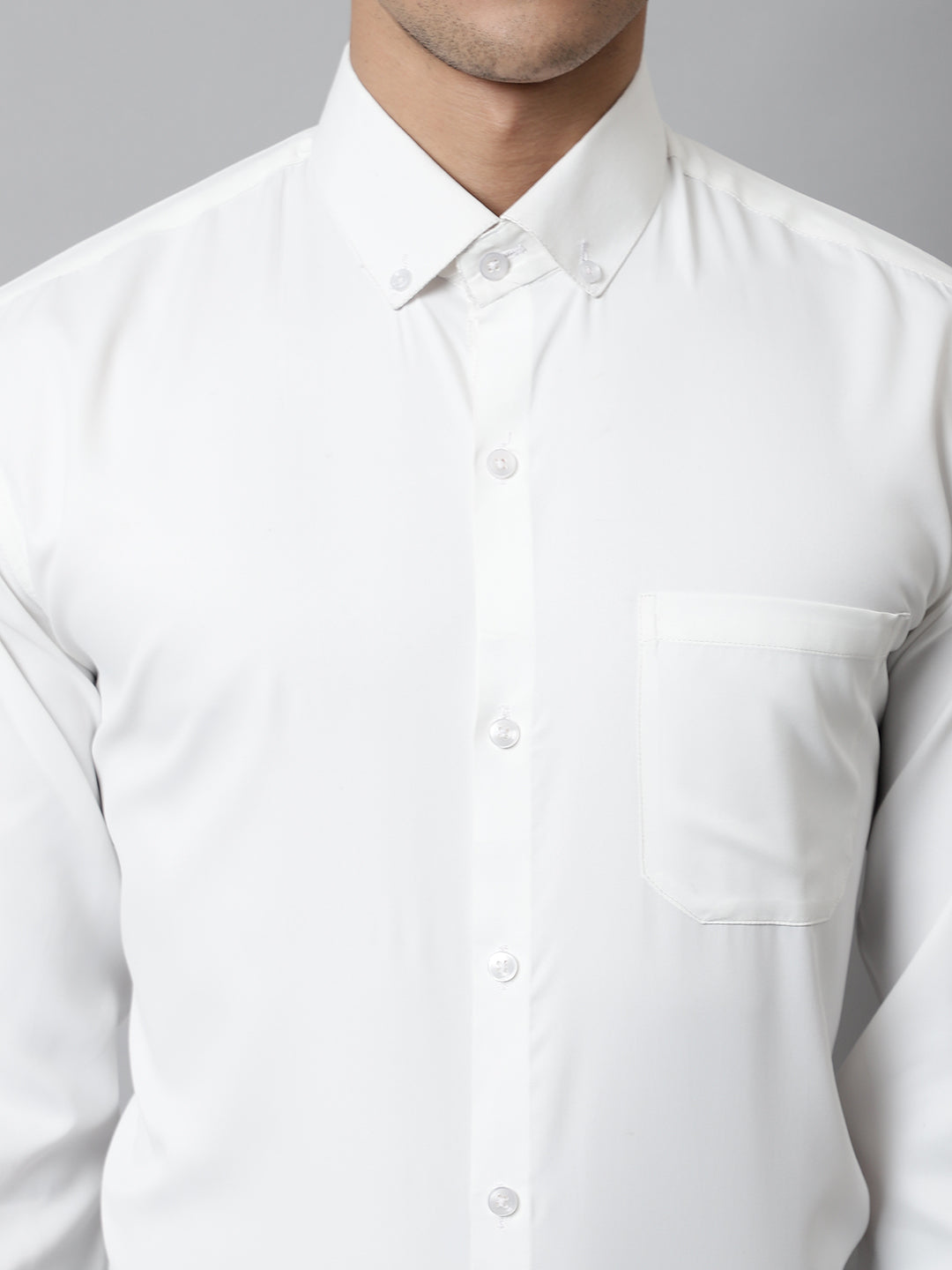 Jainish Men's White Classic Cotton Formal Shirt - Distacart