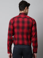 Thumbnail for Jainish Men's Red Checks Regular Fit Cotton Formal Shirt - Distacart