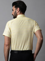 Thumbnail for Jainish Men's Yellow Woven Design Short Sleeves Formal Shirt - Distacart