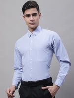 Thumbnail for Jainish Men's Blue Micro Checked Formal Shirt - Distacart