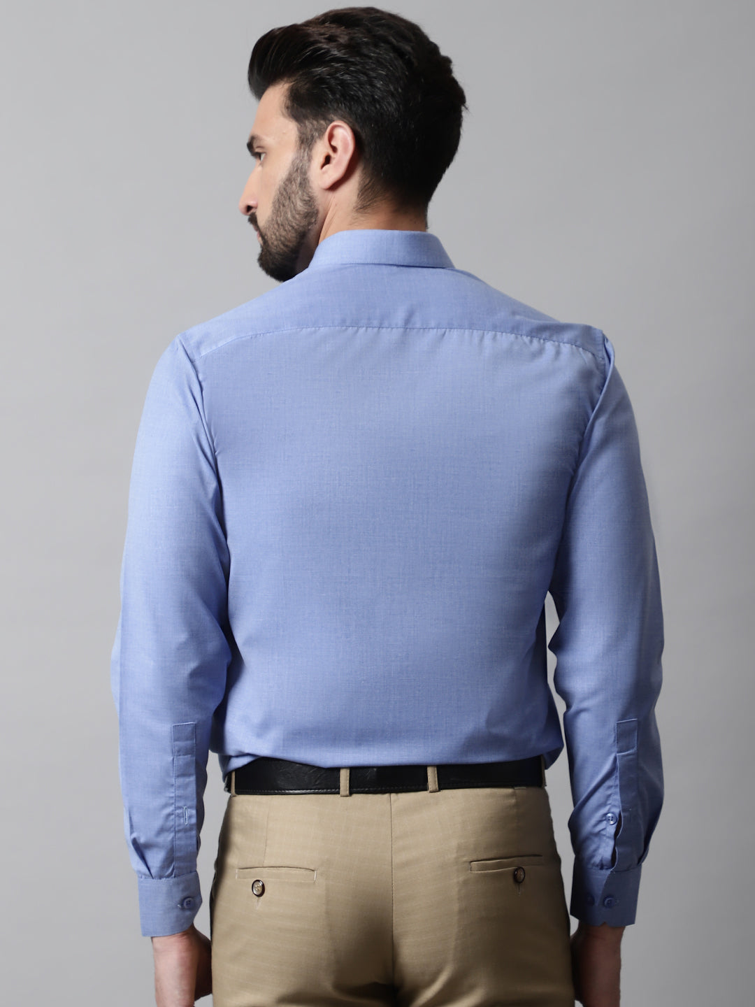 Jainish Men's Blue Classic Slim Fit Solid Formal Shirt - Distacart