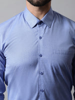 Thumbnail for Jainish Men's Blue Classic Slim Fit Solid Formal Shirt - Distacart