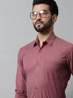 Thumbnail for Jainish Men's Maroon Classic Slim Fit Solid Formal Shirt - Distacart