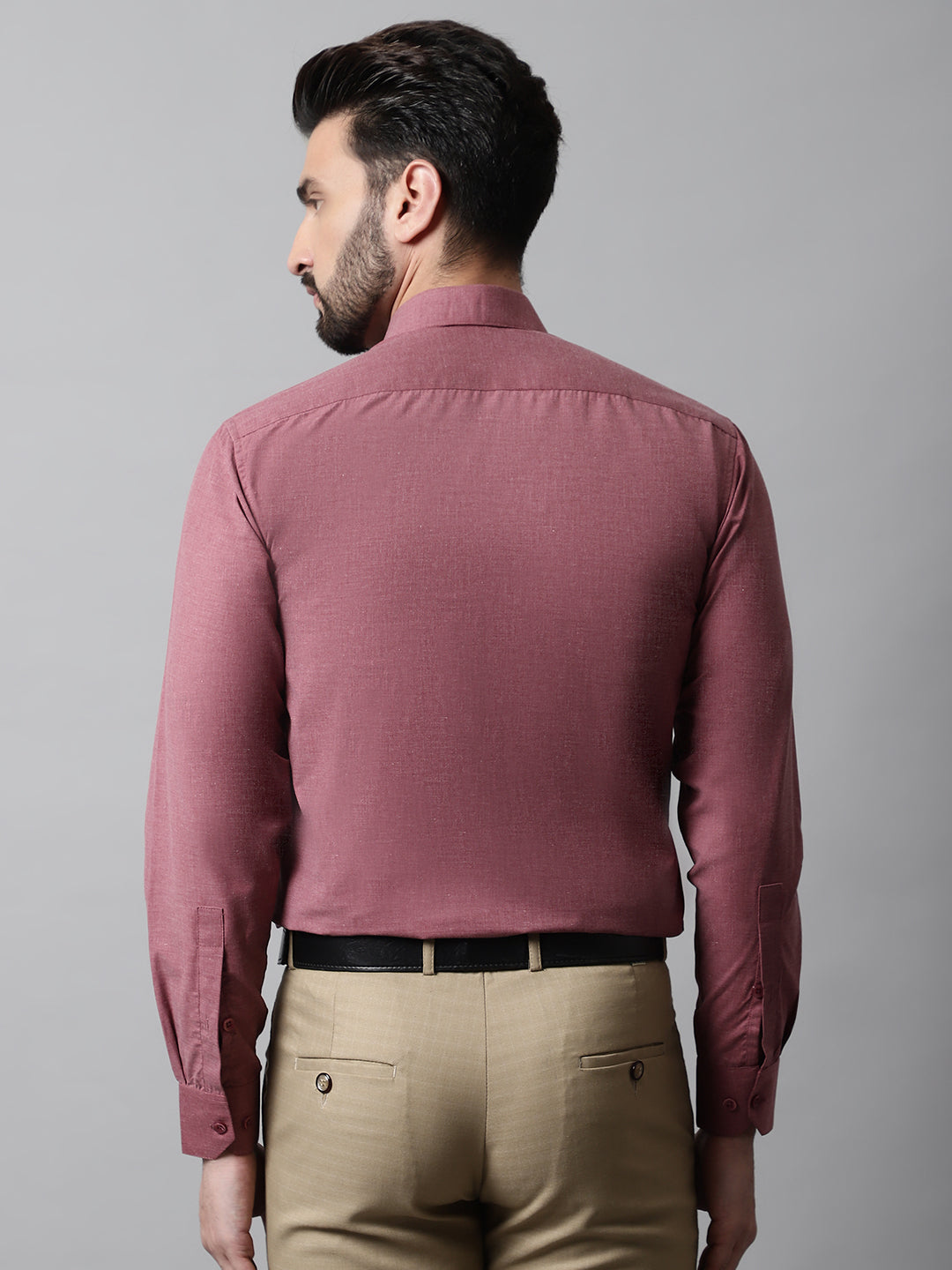 Jainish Men's Maroon Classic Slim Fit Solid Formal Shirt - Distacart