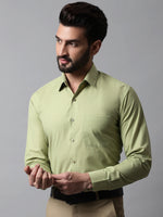 Thumbnail for Jainish Men's Pista Green Classic Slim Fit Solid Formal Shirt - Distacart