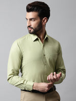 Thumbnail for Jainish Men's Pista Green Classic Slim Fit Solid Formal Shirt - Distacart