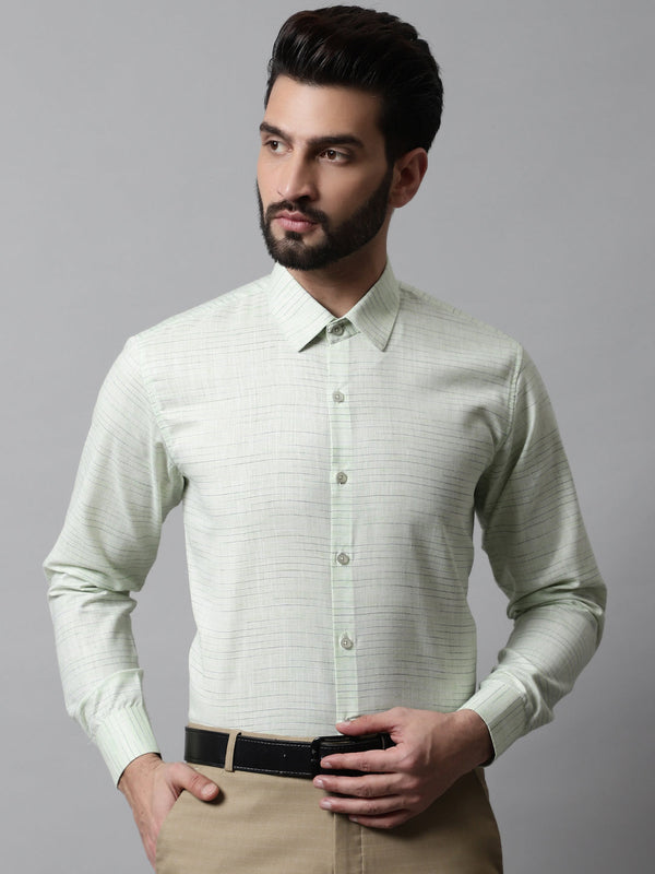 Jainish Men's Light-Green Cotton Classic Formal Shirt - Distacart