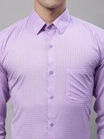 Thumbnail for Jainish Men's Purple Micro Checked Formal Shirt - Distacart