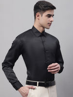 Thumbnail for Jainish Men's Black Dobby Textured Formal Shirt - Distacart