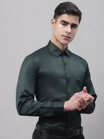 Thumbnail for Jainish Men's Olive Green Dobby Textured Formal Shirt - Distacart