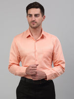 Thumbnail for Jainish Men's Orange Dobby Textured Formal Shirt - Distacart