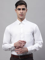 Thumbnail for Jainish Men's White Dobby Textured Formal Shirt - Distacart