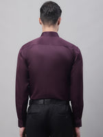 Thumbnail for Jainish Men's Purple-Wine Dobby Textured Formal Shirt - Distacart