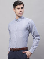 Thumbnail for Jainish Men's Grey Vertical Striped Formal Shirt - Distacart